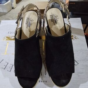 Women's life stride mule wedge size 8 black